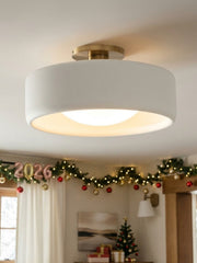 Cerova Porcelain Flush Mount Ceiling Light – Modern Low-Profile Fixture